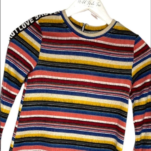 Hannah Banana NWT Striped Sweater Dress Flutter Sleeve Size 12 - Picture 3 of 17